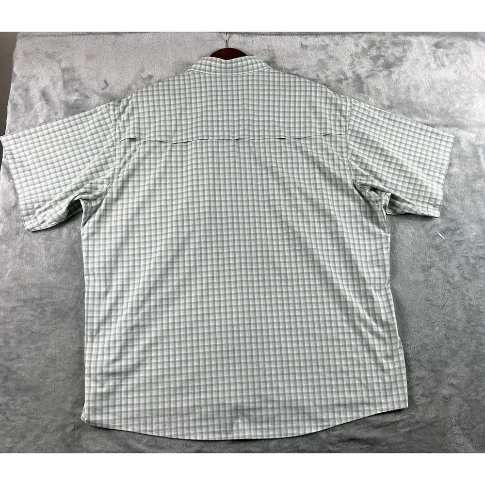 Poncho Shirt Mens 2XL Short Sleeve Check Regular Fit Magnetic Pockets Fishing